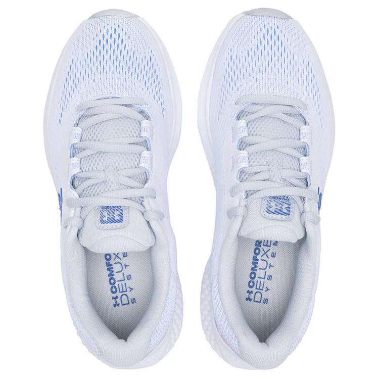 Under Armour Breathable Lightweight Low-Top Casual Running Shoes Women's White Gray