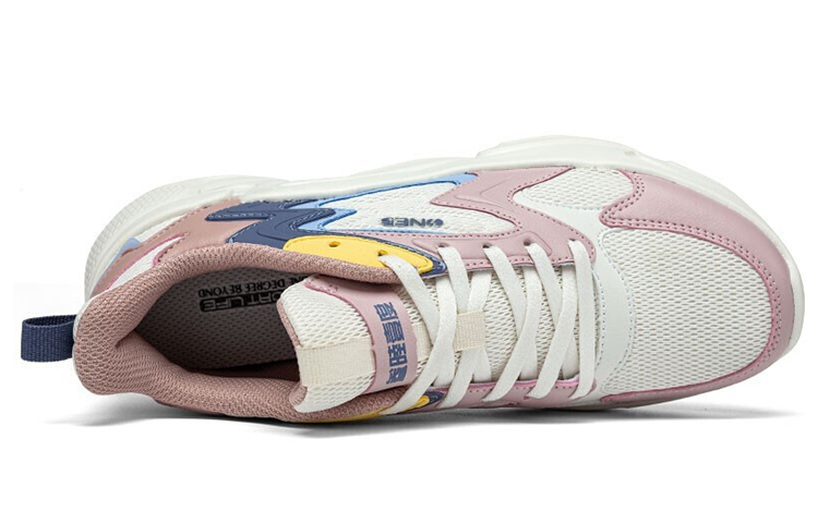 361° Anti-Slip And Wear-Resistant Breathable Low-Top Chunky Sneakers Women's White Pink