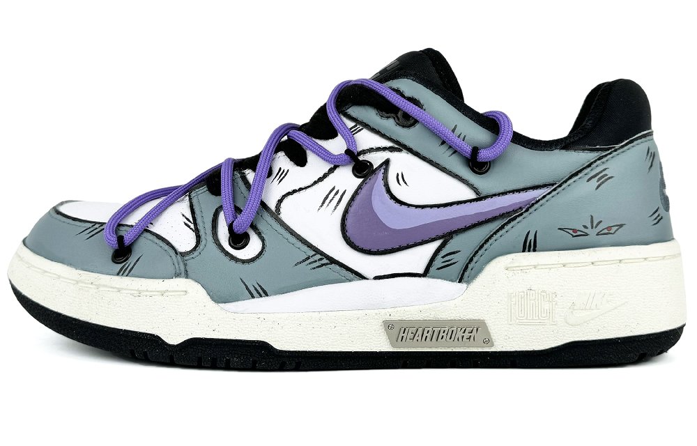 Nike Full Force Coverage Low-Top Skateboard Shoes Men's Cyan Purple