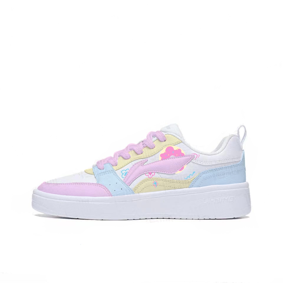 LiNing Acer Truncatum Coverage Slip Resistant Cushioning Low Top Skateboard Shoes Unisex White