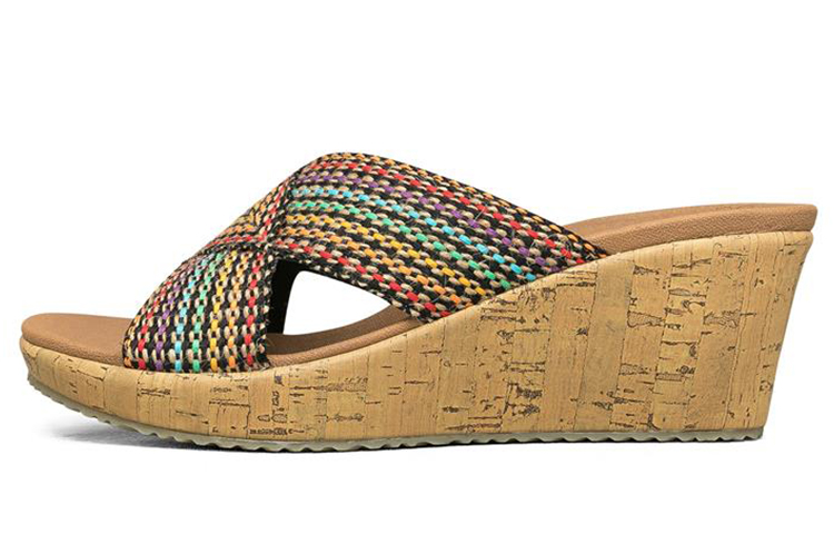Skechers Cali Beverlee Rubber Sole Odor-Resistant Slide Slippers Women's Coffee Color