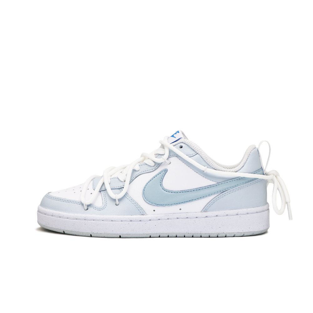 Nike Court Borough Series 2 Anti-Slip And Wear-Resistant Lightweight Low-Top Skateboard Shoes GS Gray Blue