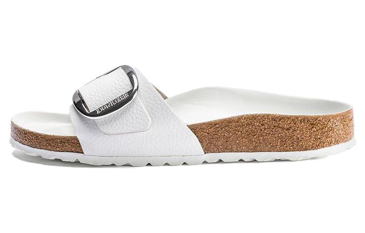 Birkenstock Madrid Big Buckle Leather Narrow Fit Sandals 'White' Women's