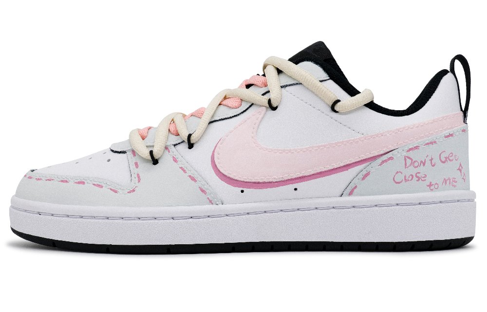 Nike Court Borough Campus Memories Non-slip Lightweight Low-Top Skateboard Shoes GS Gray Pink