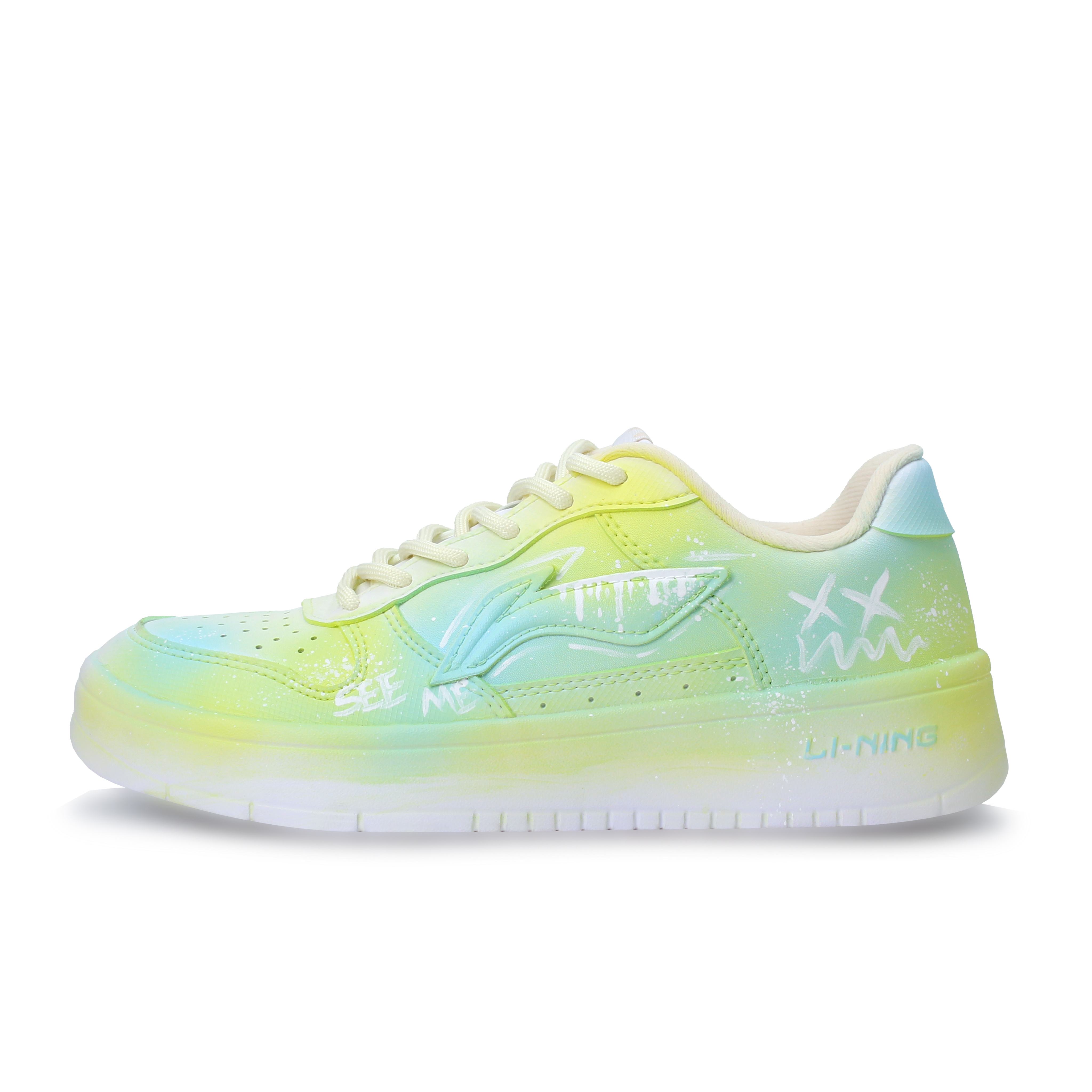 LINING Pontoon Boats Skateboard Shoes Unisex Low top Green Yellow Blue