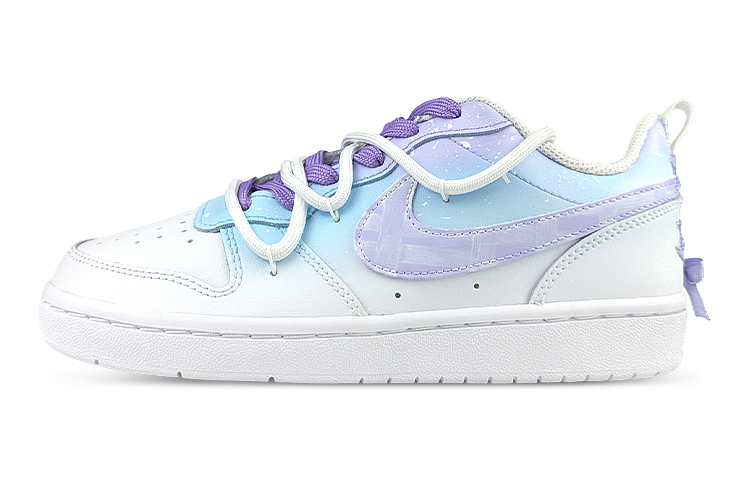 Nike Court Borough Low Low-Top Skateboard Shoes GS Blue Purple