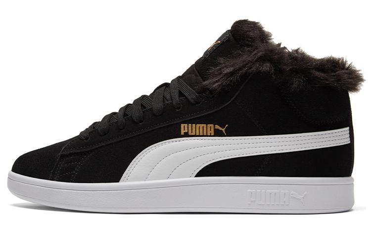 PUMA Smash V2 Plus Fleece Mid Top Sneakers Black Women's