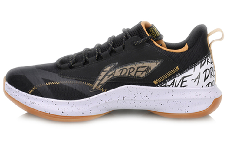 LiNing Speed 6 V2 Cushioning, Slip Resistant, Lightweight Low Top Basketball Shoes Black White