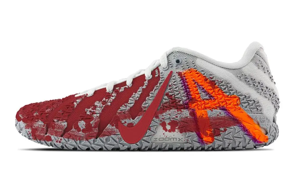 Nike Ja Morant 3 Crime Scene Abrasion Resistant Low top Basketball Shoes Unisex Gray Red