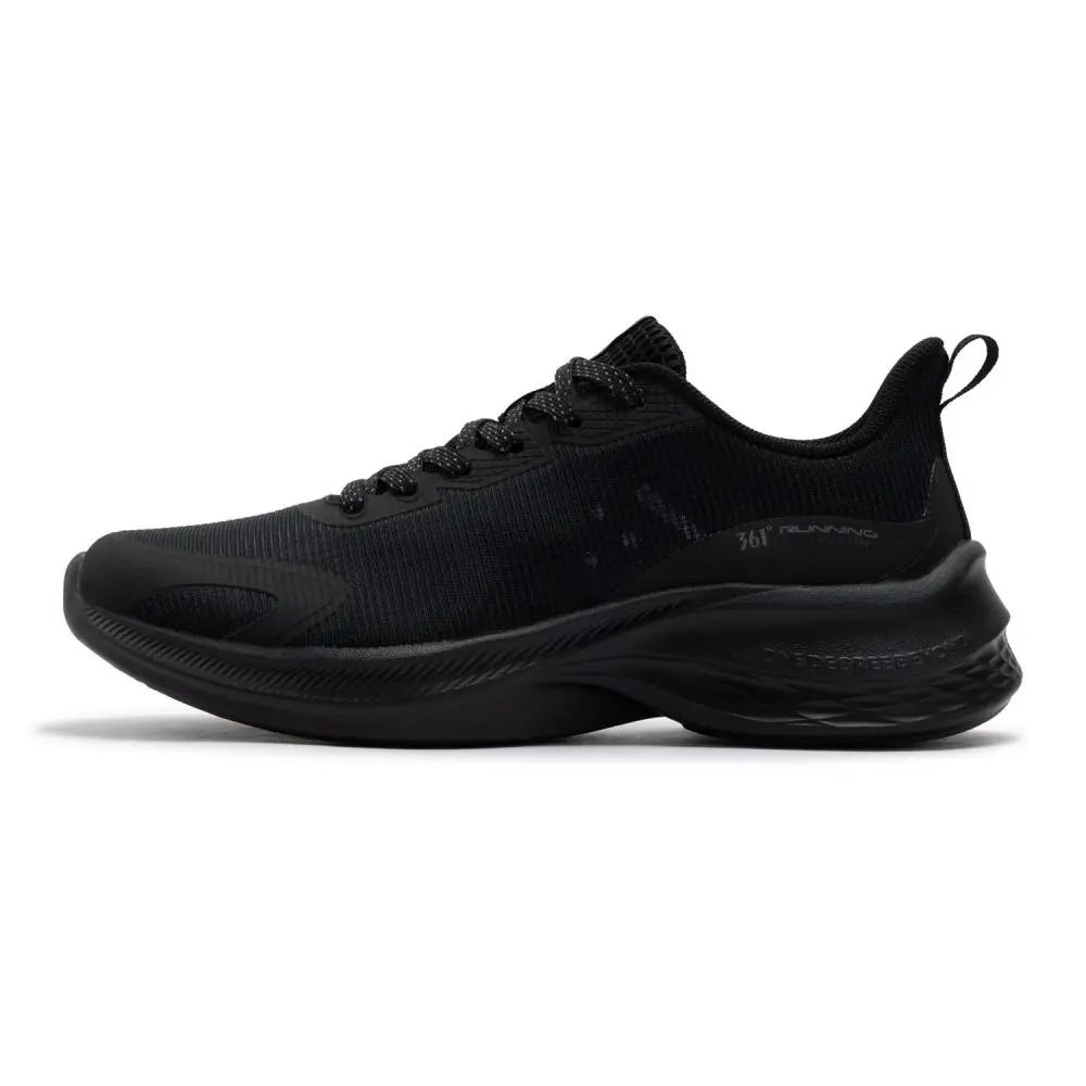 361° Cushioning, Breathable, Lightweight Low top Casual Sprint City Commute Running Shoes Men's Obsidian Black