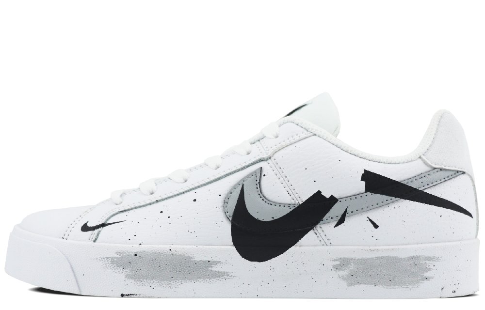 Nike Court Royale Anti-Slip And Wear-Resistant Lightweight Low-Top Skateboard Shoes Unisex Black White