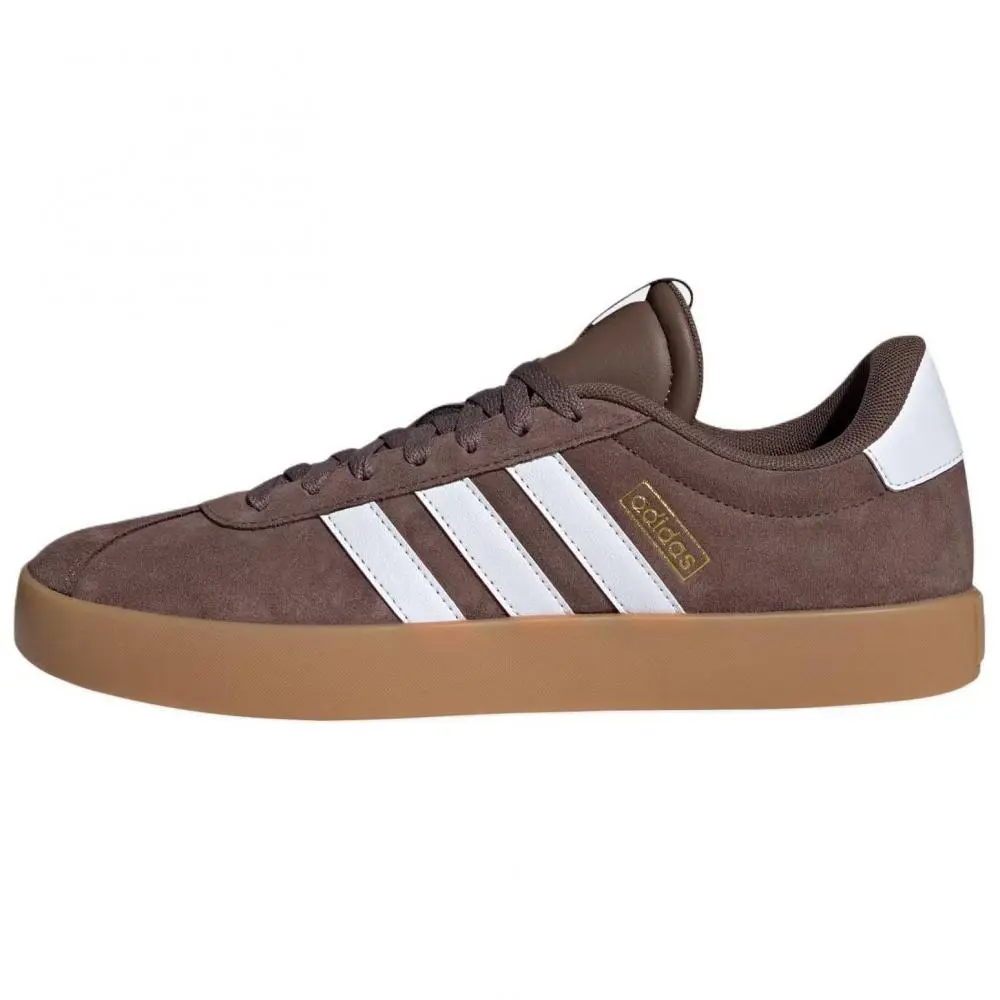 Adidas VL COURT 3.0 Slip Resistant Abrasion Resistant Low top Skateboard Shoes Brown White