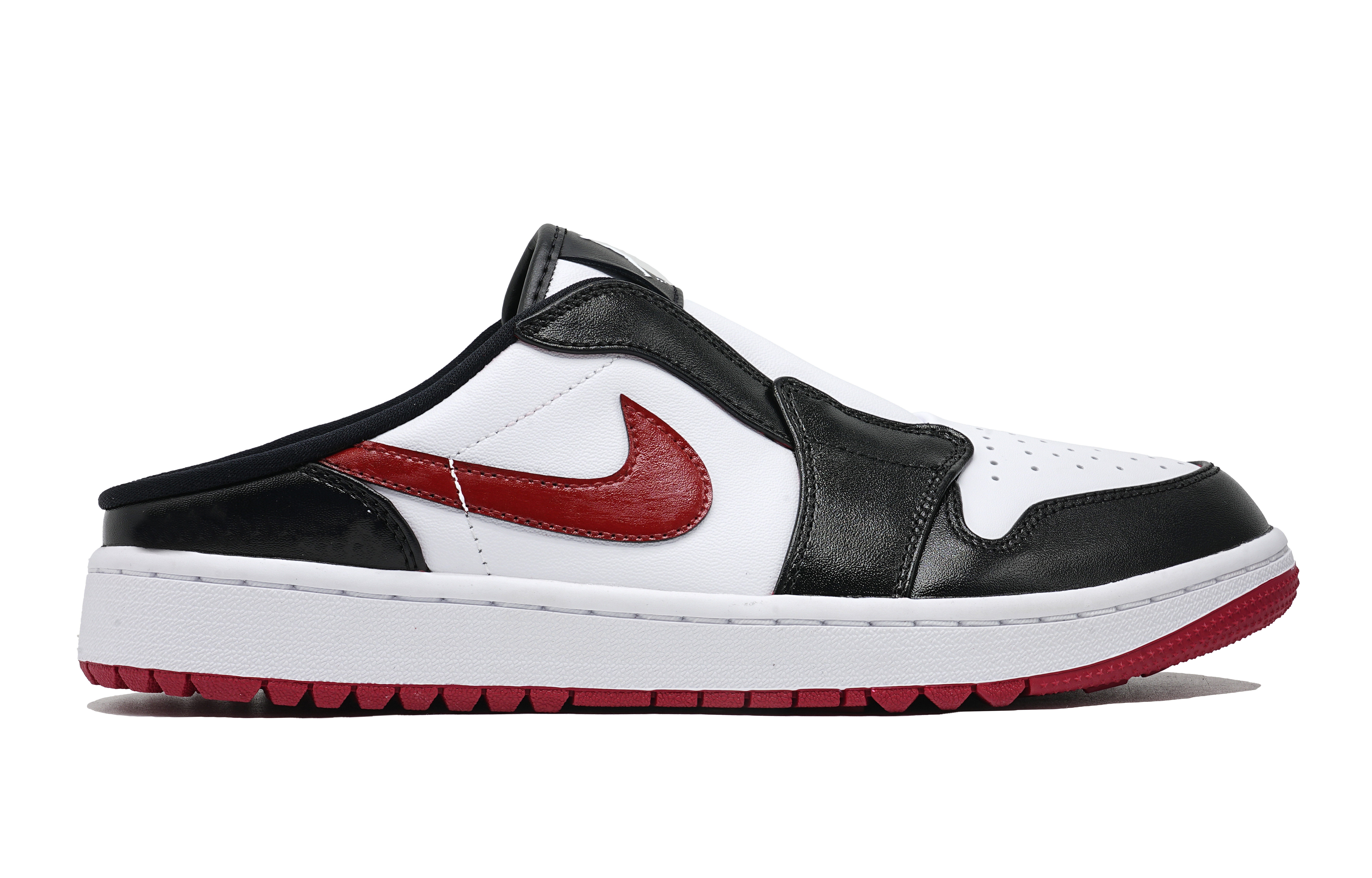 Jordan Air Jordan 1 Anti Slip Wear Resistant Low Top Golf Shoes Unisex White Black