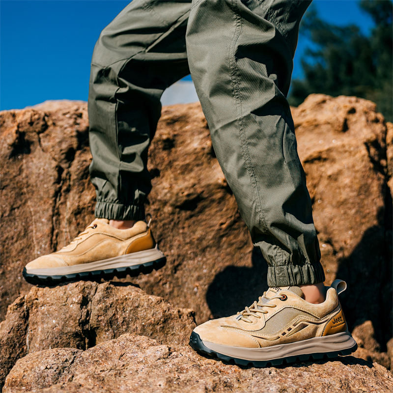 Jeep Wear-Resistant Low-Top Trekking Shoes Men's Sand Yellow купить в интернет-магазине Yoocart с быстрой доставкой по России.