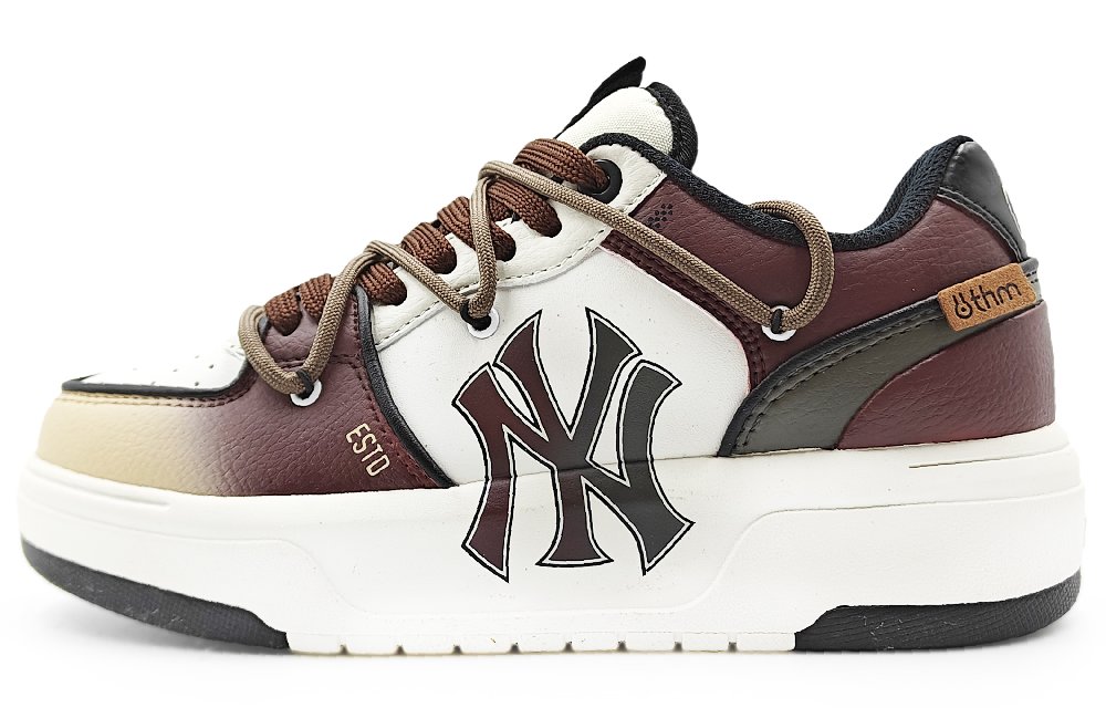 MLB Chunky Liner Abrasion Resistant Low Top Skateboard Shoes Unisex Red Brown
