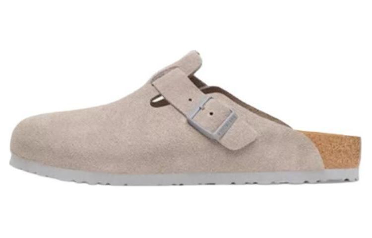 Birkenstock Boston Suede Leather 'Stone Coin' Women's