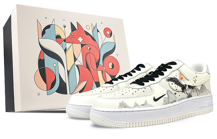 Nike Air Force 1 Low-Top Skateboard Shoes Unisex Black White Gray
