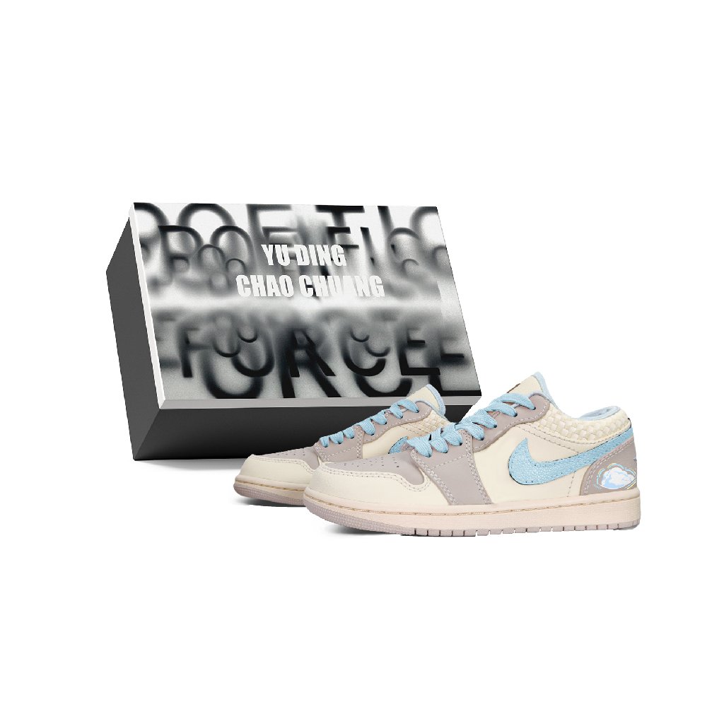 Jordan Air Jordan 1 YDCC Light Dome Abrasion Resistant Low Top Vintage Basketball Shoes Unisex Blue