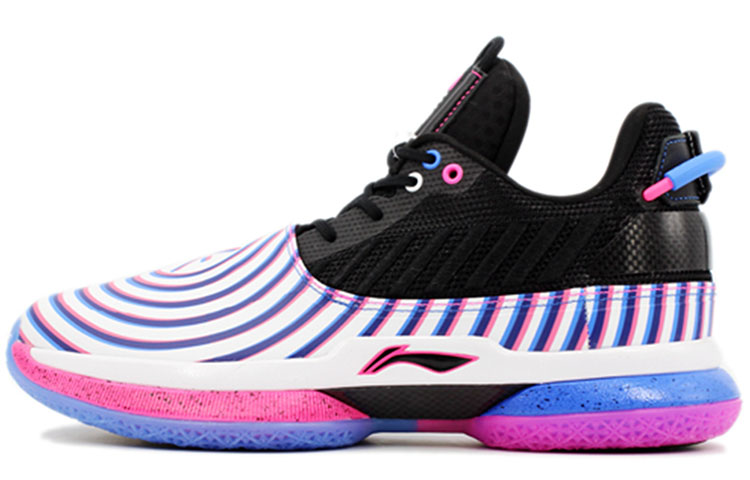 LiNing WOW 7 Way Of Wade 7 Cushioning Anti-Slip And Wear-Resistant Low-Top Basketball Shoes Black Purple White