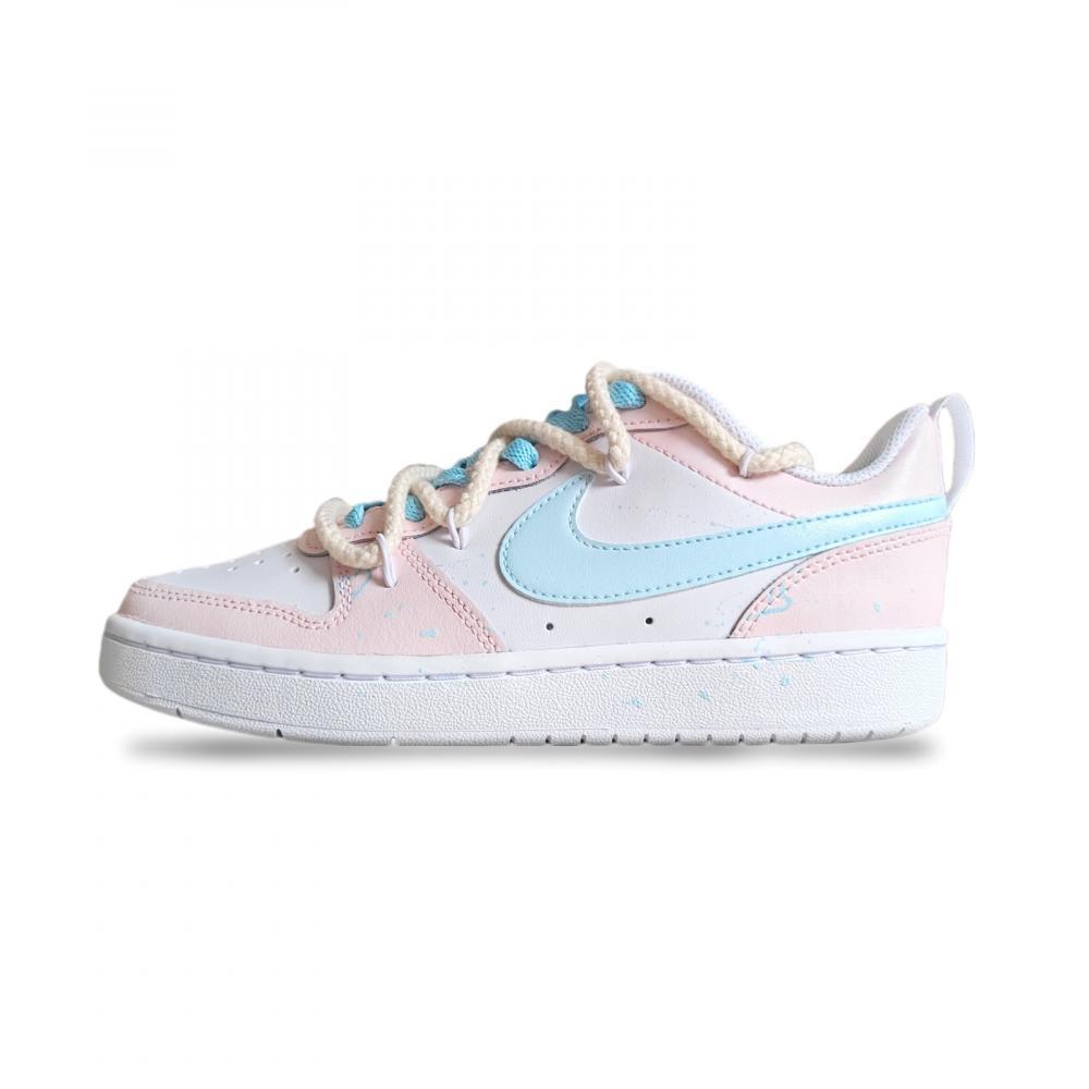 Nike Court Borough Low Milk Candy Cake Slip-Resistant Cushioning Lightweight Low-Top Skateboard Shoes GS Pink White