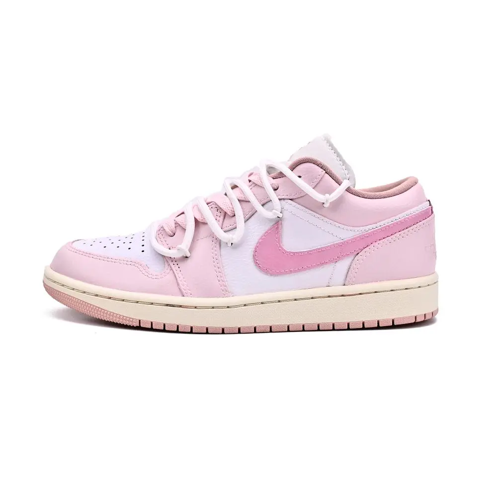 Jordan Air Jordan 1 Abrasion Resistant Low Top Skateboard Shoes Women's Pink Blue