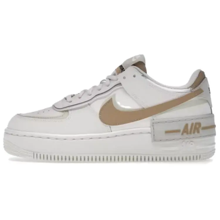 Nike Air Force 1 Abrasion Resistant Low top Skateboard Shoes Women's Beige Umber