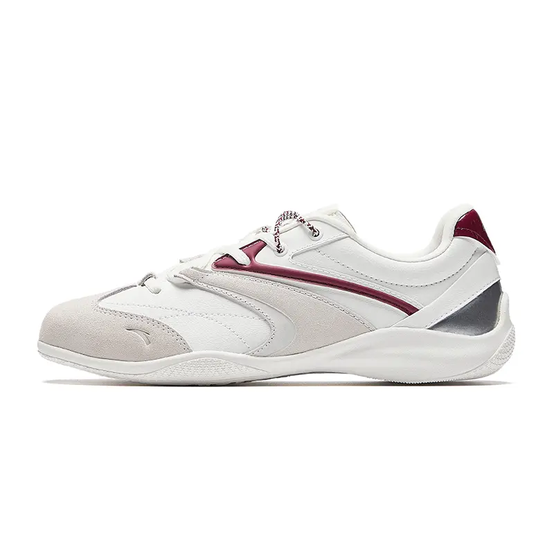 Anta Coverage Abrasion Resistant Low top German Army Trainers Women's Papyrus White Rose Red Silver