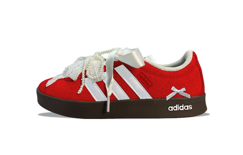 Adidas VL COURT 2.0 YDCC Velour Nocturne Cushioning, Wear Resistant Low Top Skateboard Shoes Unisex Red