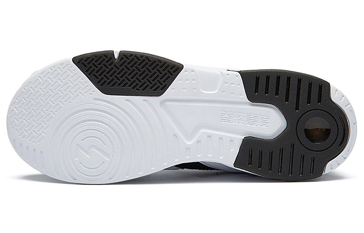 361° Cushioning Wear-Resistant Mid-Top Vintage Basketball Shoes Women's Black White