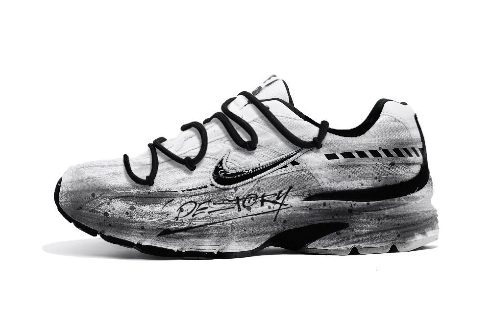 Nike Initiator Cushioning, Abrasion Resistant, Breathable, Height Increasing Low Top Running Shoes Men's Black White