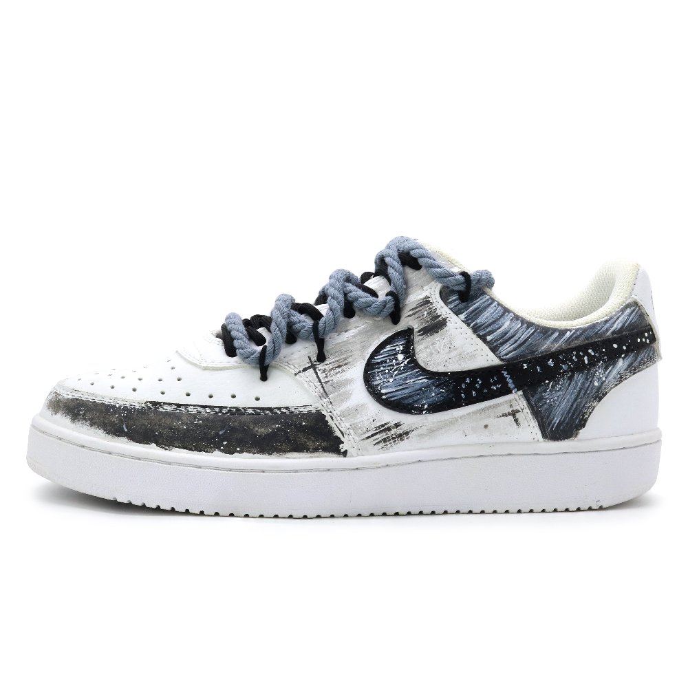 Nike Court Vision 1 Skateboard Shoes Unisex Low Top Black White Gray