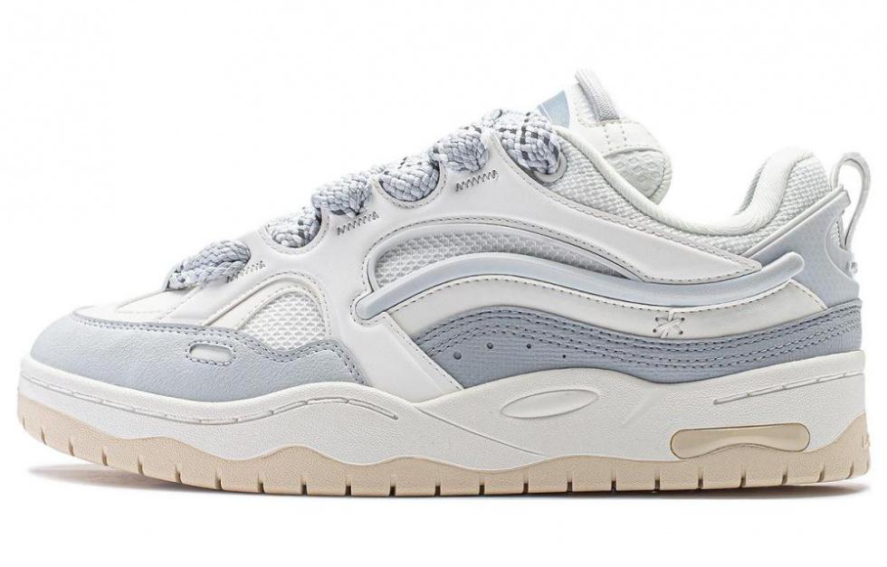 LiNing CF Reputation Abrasion-Resistant Cushioning Low-Top Casual Shoes Men's Mist White