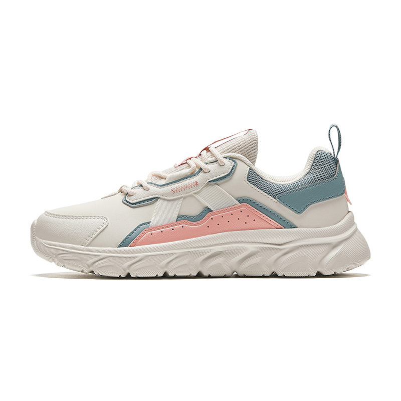 Anta Cushioned Wear-Resistant Breathable Low-Top Running Shoes Women's White Pink Cyan