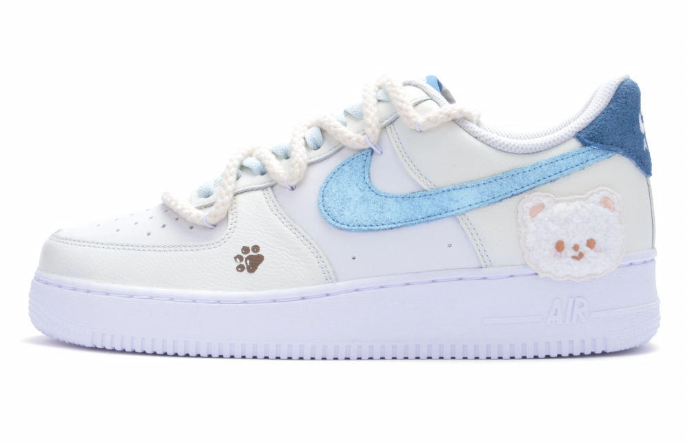 Nike Air Force 1 Lv8 Shock Absorbers Abrasion Resistant Slip Resistant Low top Skateboard Shoes Unisex White Blue