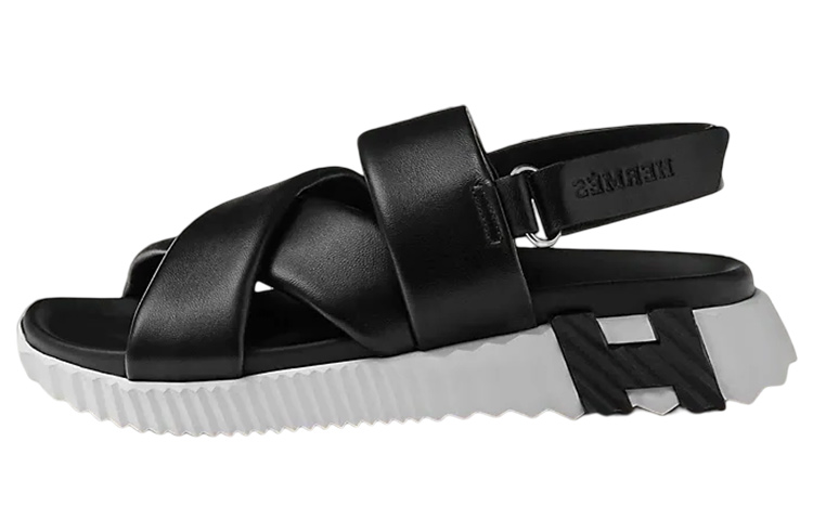 HERMES Electric Beach Sandals Women's Black White купить в интернет-магазине Yoocart с быстрой доставкой по России.