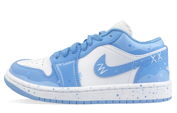 Jordan Air Jordan 1 Low-Top Vintage Basketball Shoes Women's Blue White