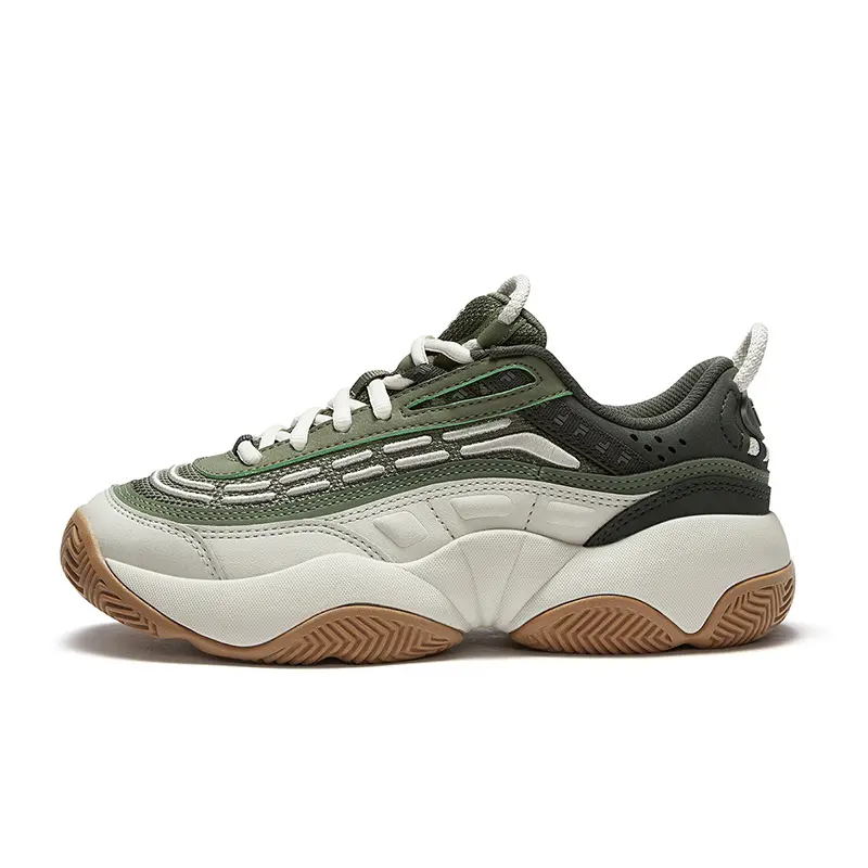 FILA FUSION FIRE Flame Shoes Balance Rebound Low Top Vintage Basketball Shoes Women's Olive Green