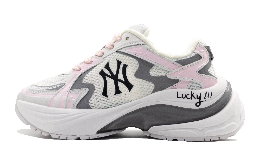 MLB New York Yankees Cushioning And Breathable Low Top Running Shoes Women's Pink