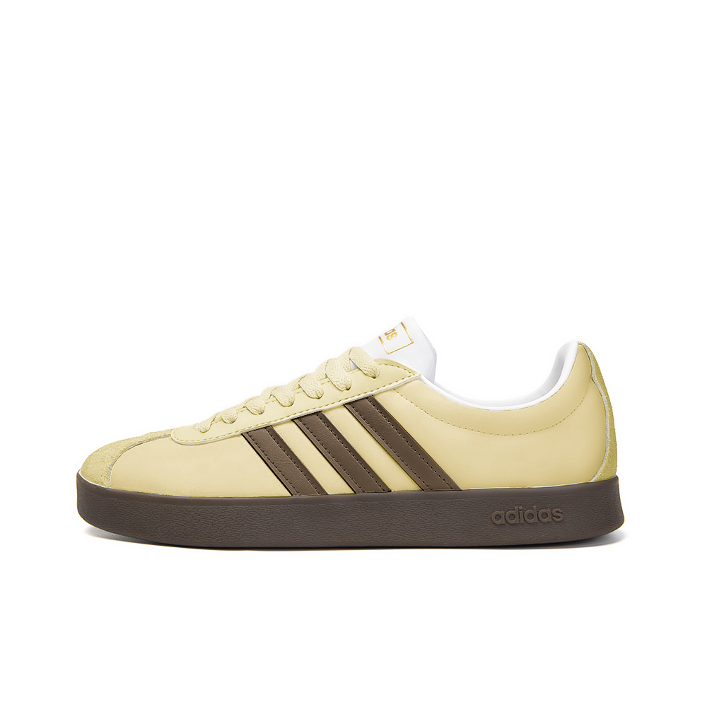 Adidas VL COURT 2.0 Yellowed Film Slip Resistant Skateboard Shoes Unisex Yellow Brown