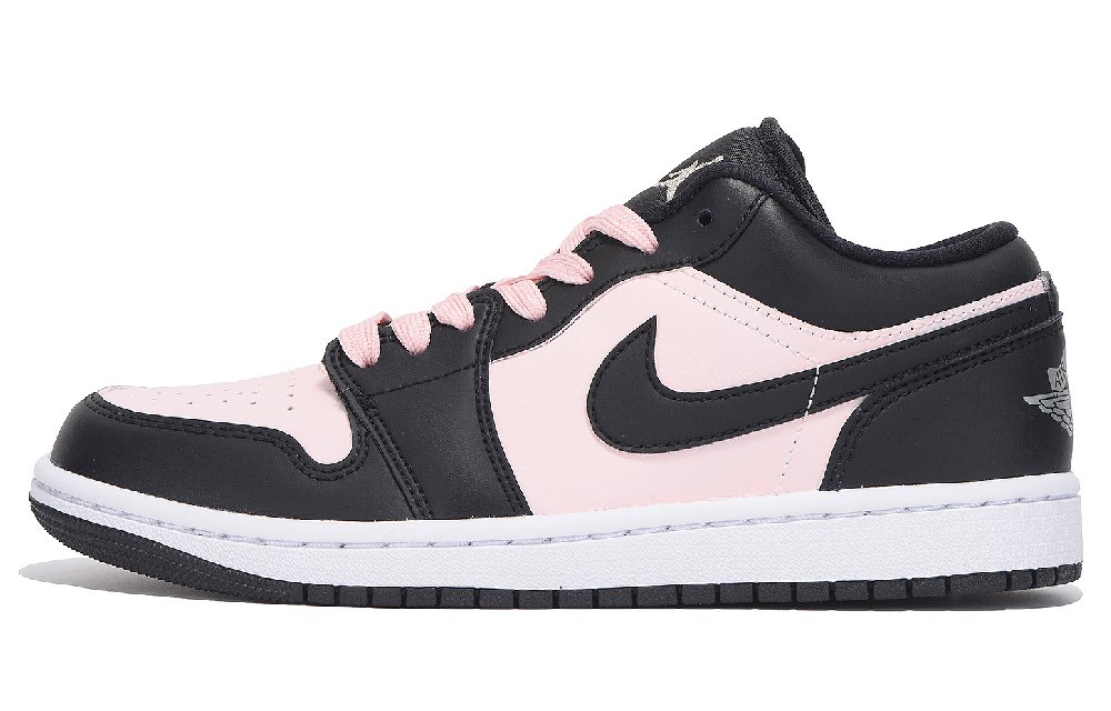 Jordan Air Jordan 1 Slip Resistant And Abrasion Resistant Coverage Low Top Vintage Basketball Shoes Women's Black Pink