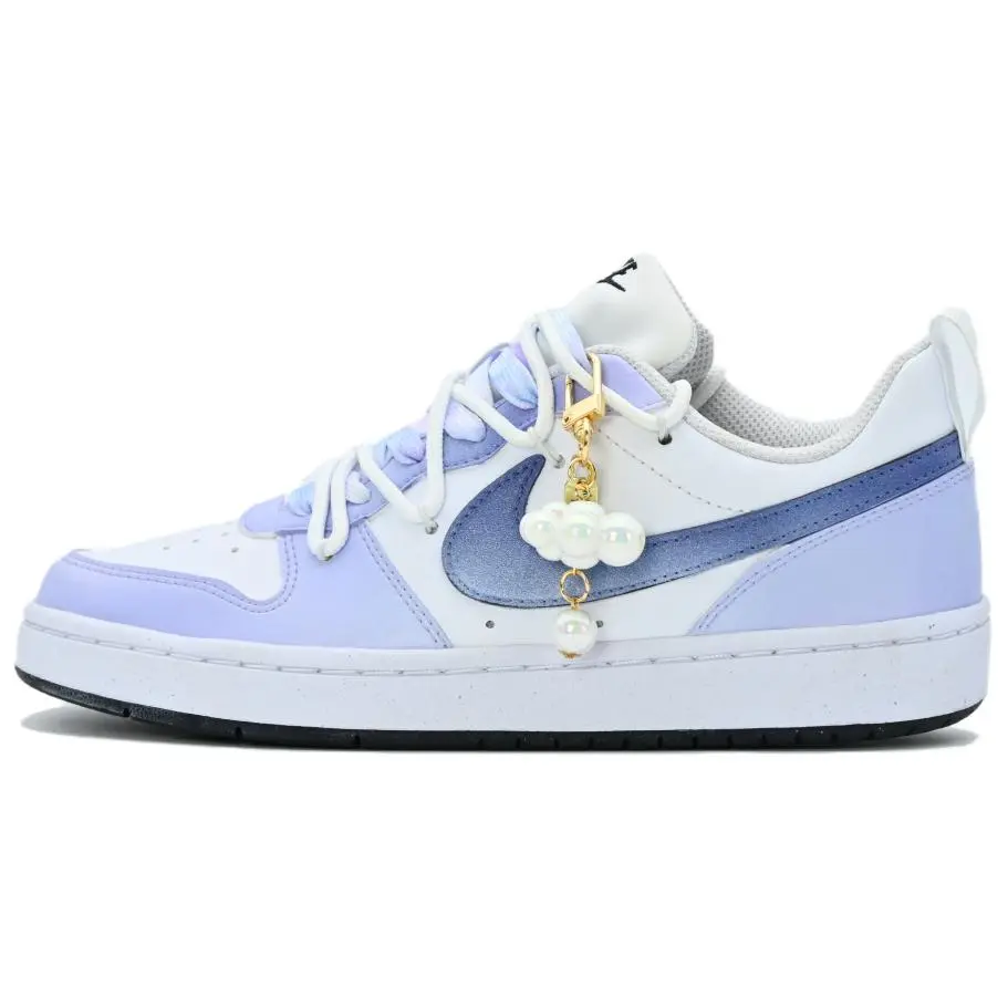 Nike Court Borough Hibiscus Mist Anti Slip Wear Resistant Low Top Skateboard Shoes GS Blue