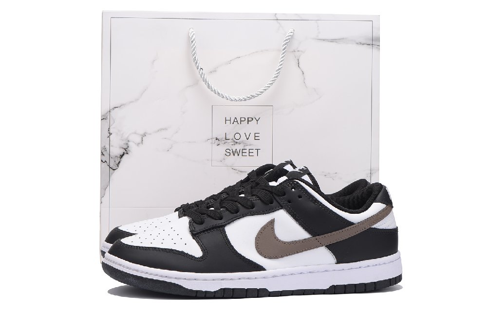 Nike Dunk Anti-Slip Wear-Resistant Low-Top Skateboard Shoes Unisex Black Brown