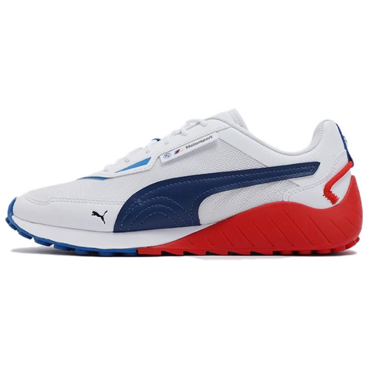 PUMA Bmw Mms Anti-Slip Wear-Resistant Low-Top Casual Shoes Unisex White Red