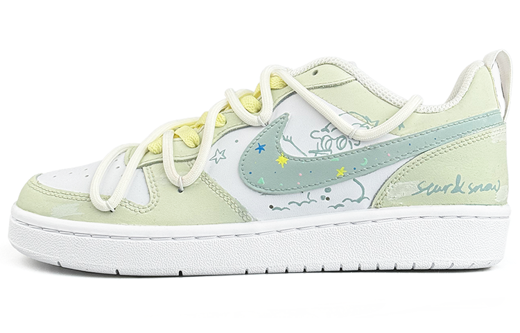Nike Court Borough Low Slip-Resistant Cushioning Wear-Resistant Low-Top Skateboard Shoes Women's White Green