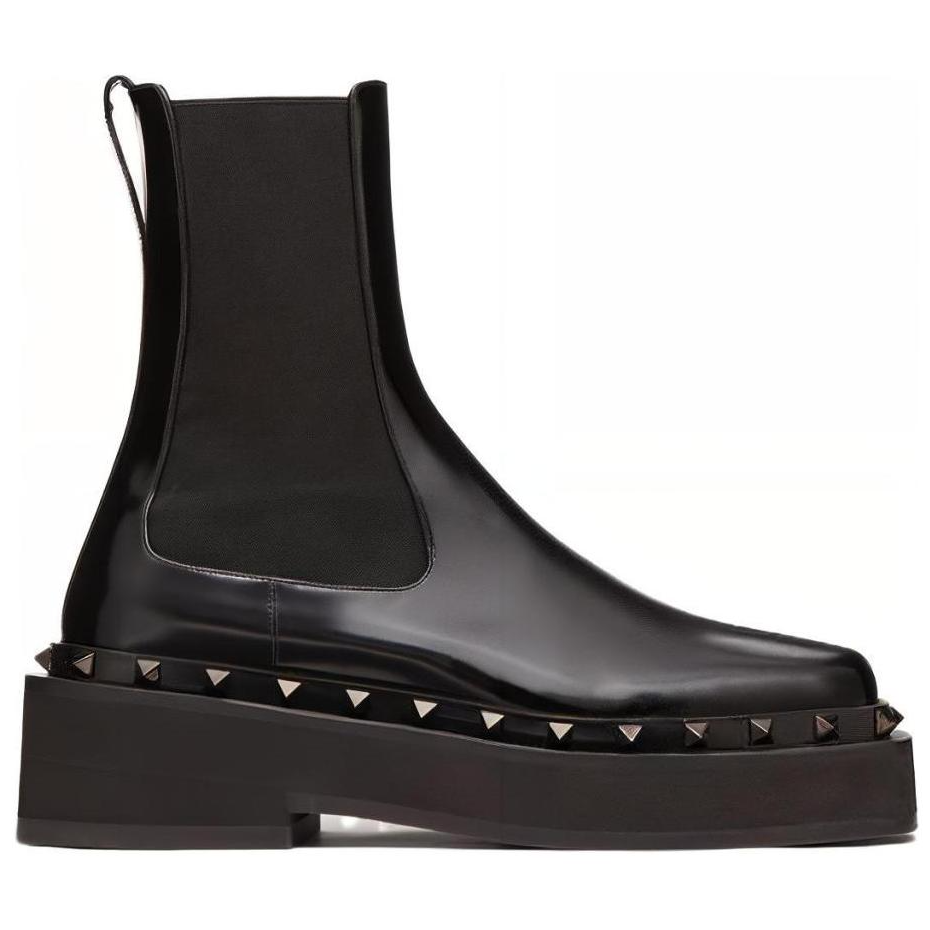 Valentino Garavani M-Way Rockstud Beatle Square Toe Boots Women's