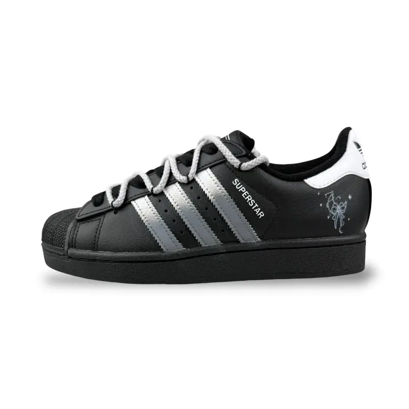 Adidas Originals Superstar 2 Abrasion Resistant Low top Skateboard Shoes Women's Black