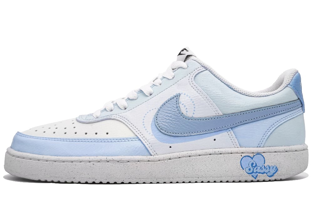 Nike Court Vision Anti-Slip Wear-Resistant Low-Top Skateboard Shoes Men's Sweet Blue