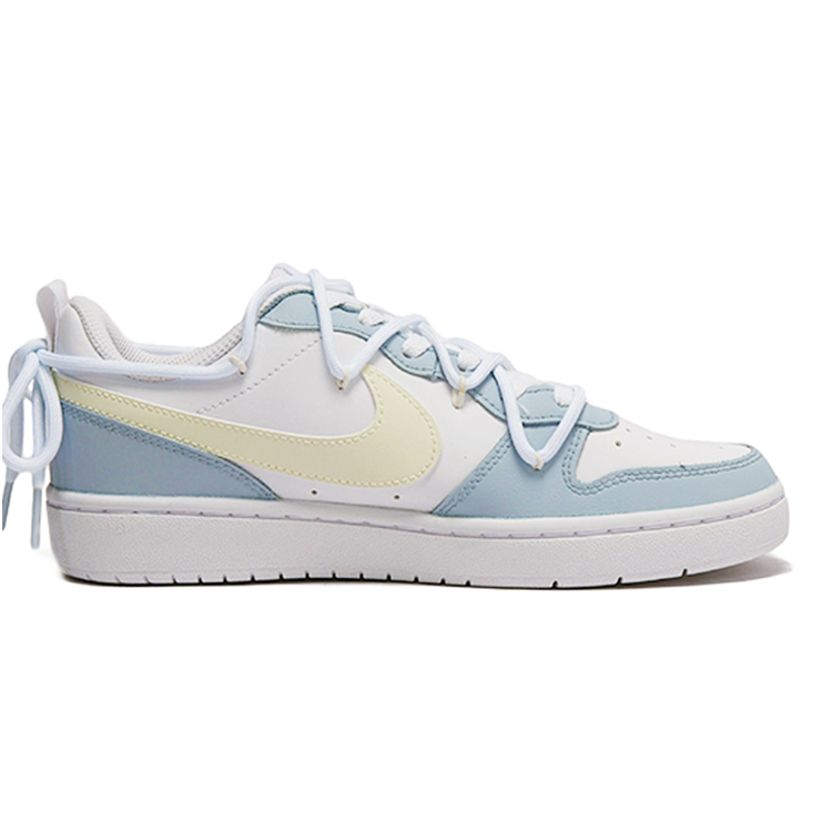 Nike Court Borough Skateboard Shoes Women's Low-Top White/Blue/Yellow купить в интернет-магазине Yoocart с быстрой доставкой по России.