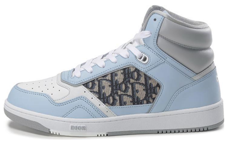 DIOR B27 High Top Stylish Skateboarding Shoes Men's Light Blue