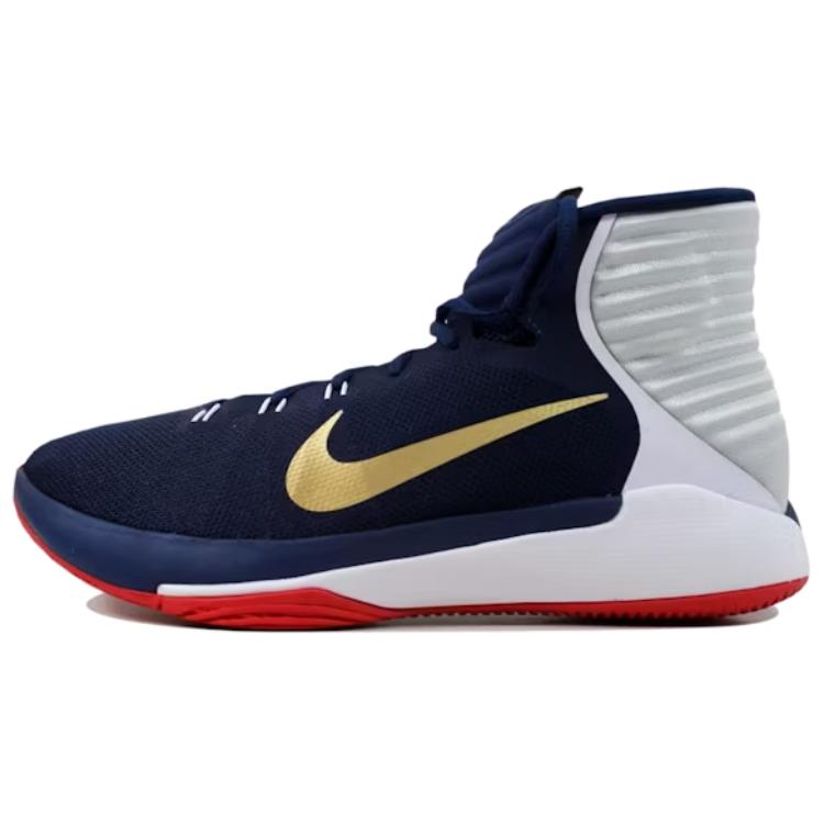 Nike PRIME HYPE DF 2016 Abrasion Resistant Mid top Basketball Shoes Men's Blue